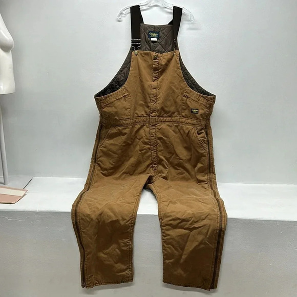 Osh Kosh B'Gosh Carpenter Overalls Bib Work Tan Brown Adult Mens Size 56 x 32" - Picture 1 of 13
